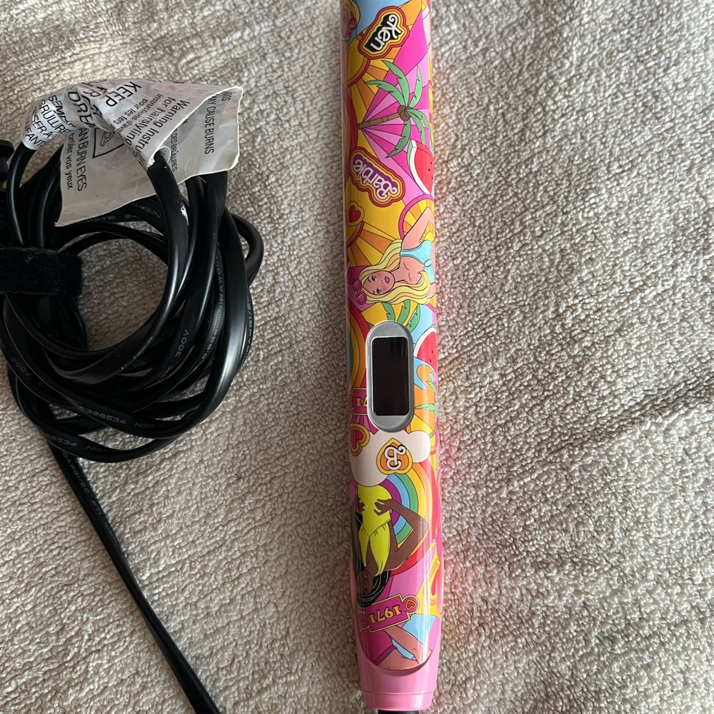 Pink Patterned Women's Hair Straightener with Digital Display